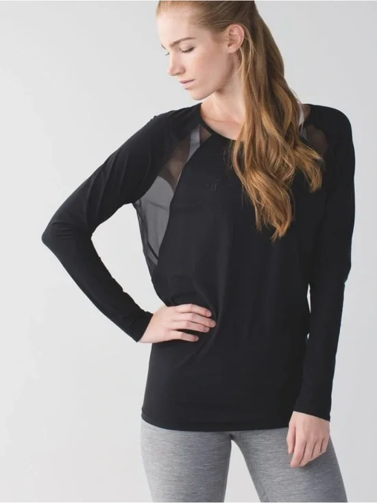 Lululemon If You're Lucky II Long Sleeve Tee Yoga Pilates Ballet Core Sz 12 - Picture 2 of 9